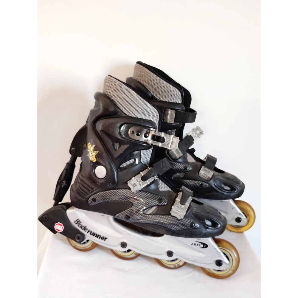 Bladerunner ABEC 1 Men Sz 10 Inline Skates Black Gray Yellow Wheels Rollerblades